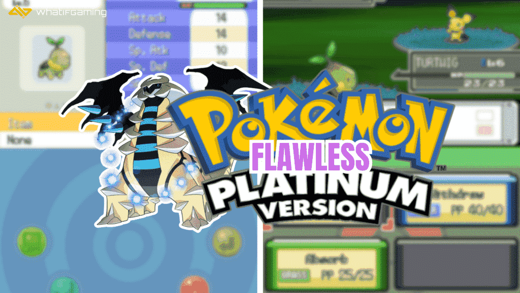 Pokemon Flawless Platinum'un kolajlanmış görüntüleri.