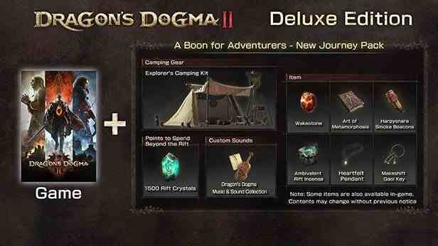 Dragons Dogma 2 deluxe ön sipariş öğeleri