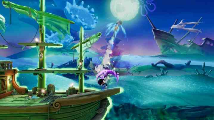 Squidward, Nickelodeon All-Stars Brawl 2'de bir korsan gemisinden düşürülür.