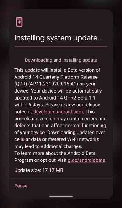 Android 14 QPR2 Beta 1.1 artık Pixel cihazlarda kullanıma sunuluyor