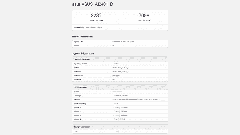 Asus ROG Phone 8 Ultimate kıyaslama testi sonuçları