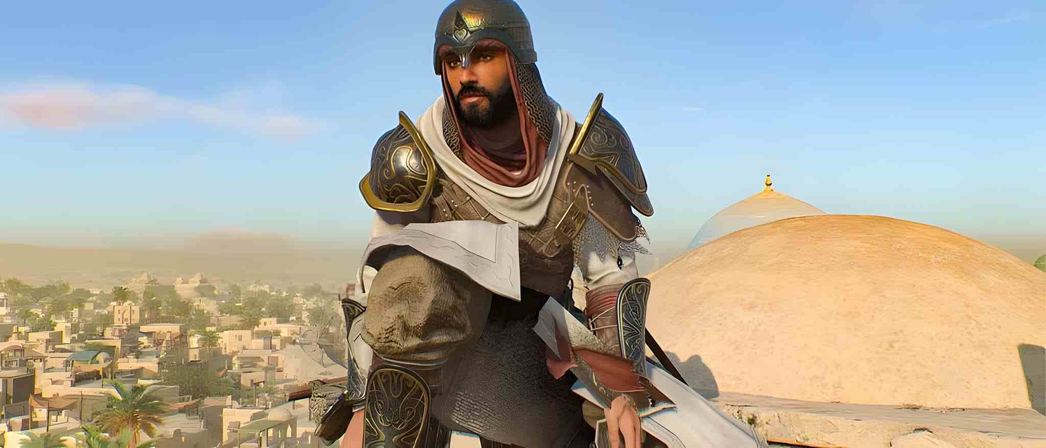 Assassin's Creed Mirage: Basim çıkıntının üzerinde.