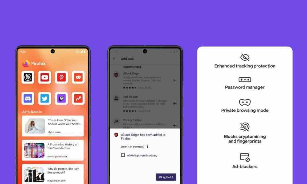 Kaynak - Google Play Store - Mozilla önümüzdeki ay Android için bir dizi Firefox eklentisini kullanıma sunacak