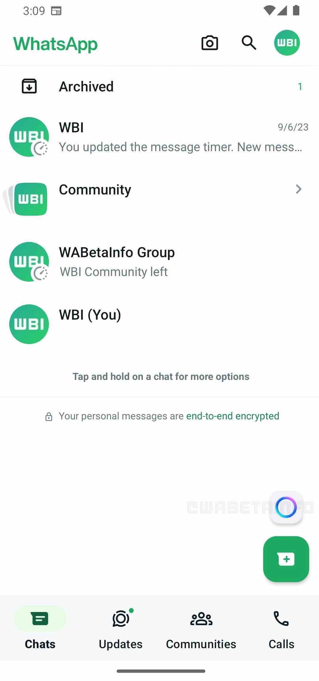 Resim Kredisi – WABetaInfo - WhatsApp, yapay zeka destekli anında sohbetler için bir kısayolu test ediyor