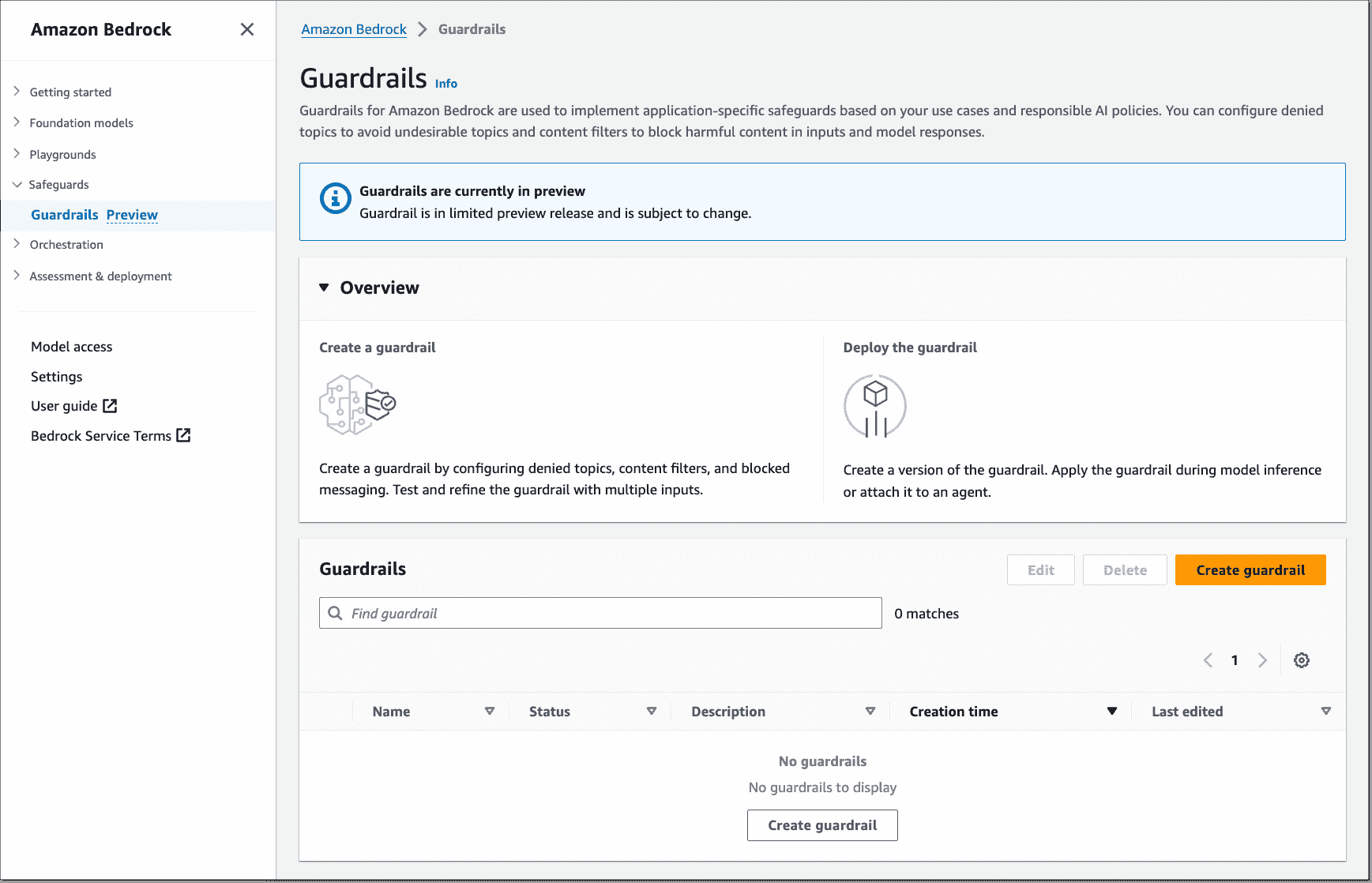 Amazon Bedrock için AWS Korkulukları