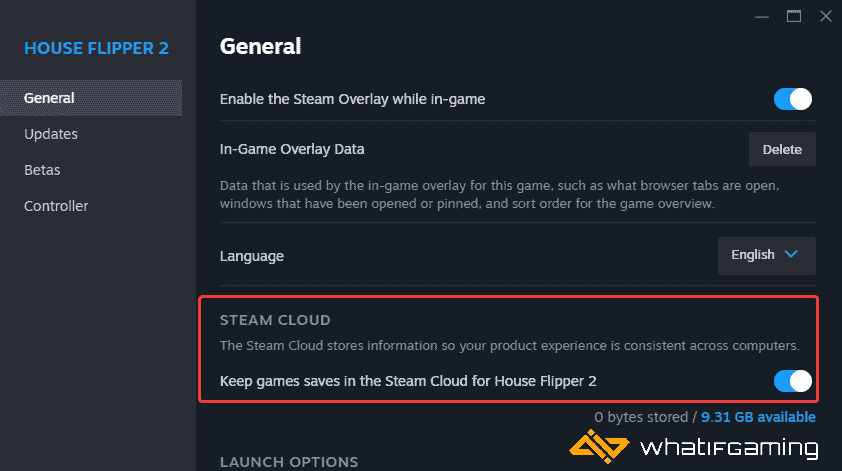 House Flipper 2 için Steam Cloud'u etkinleştirin