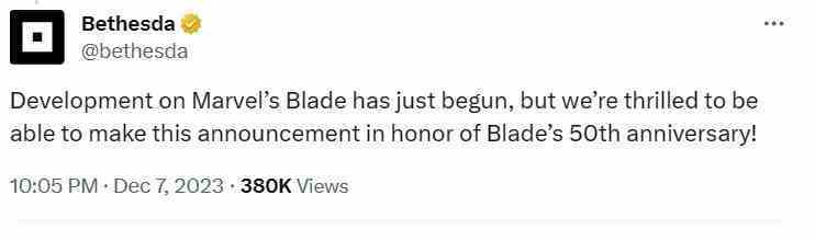 Marvel's Blade'in geliştirilmesi yeni başladı