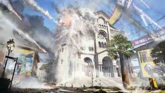 Finaller ekipmanı: Büyük bir silahlı çatışmanın ardından bir kilise çöker.