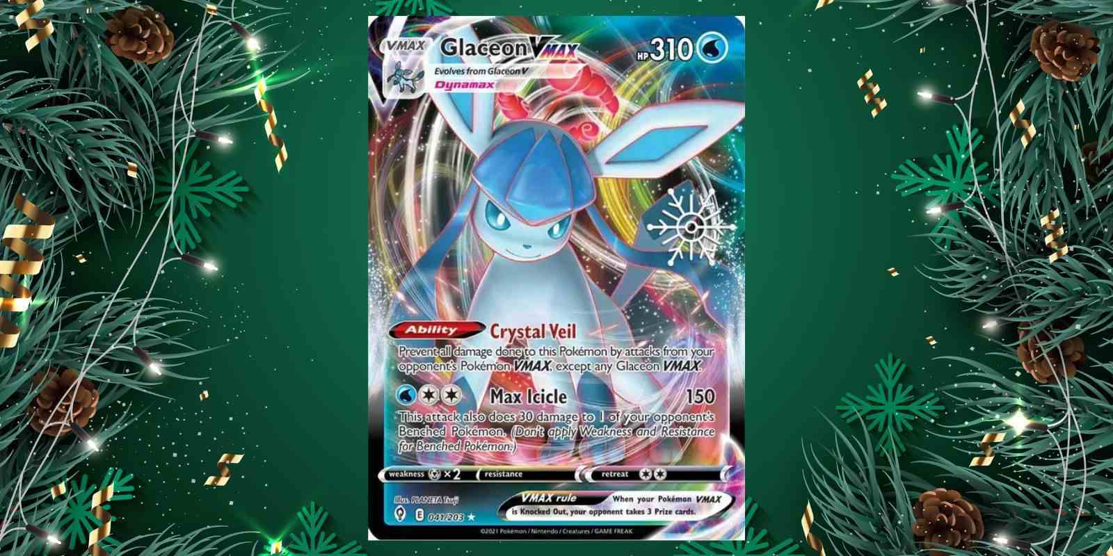 Glaceon VMAX 041 Pokemon TCG Tatil Kartları.