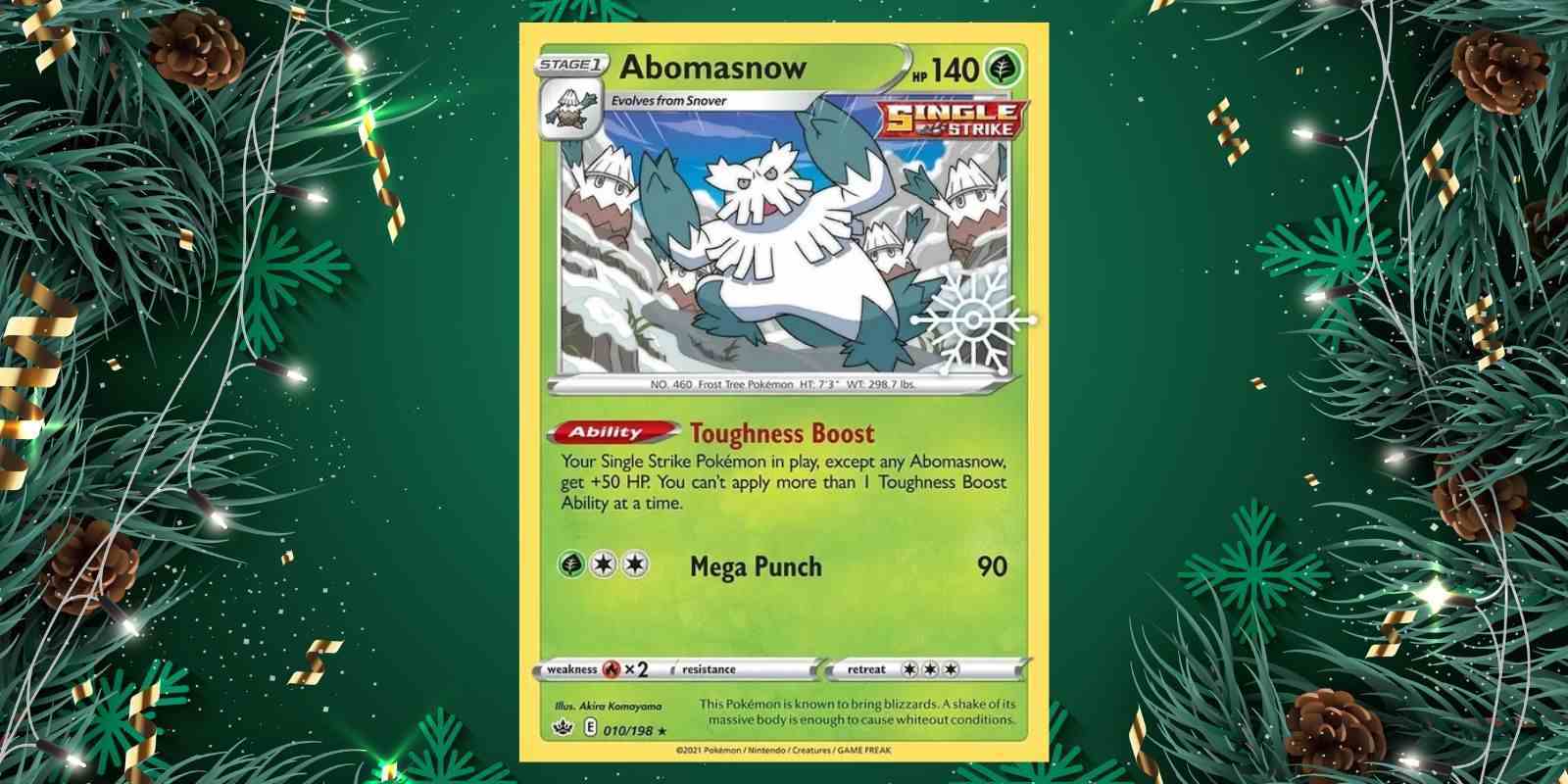 Abomasnow 010 Pokemon TCG Tatil Kartları.