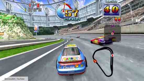 Sega klasiği Daytona USA'nın arkadan görünümü