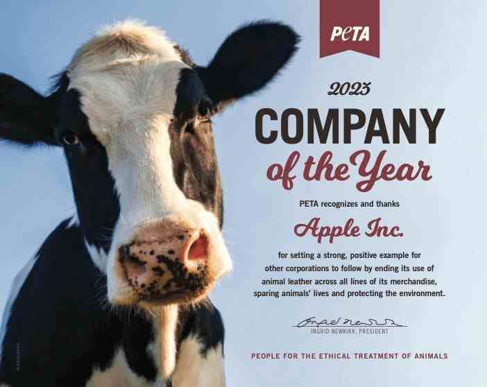 Image Credit–PETA - Apple, deriyi tüm ürünlerinden çıkarma kararı nedeniyle PETA'da Yılın Şirketi seçildi