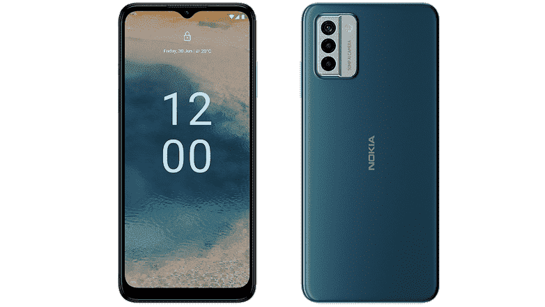 Nokia G22 ürününün önden ve arkadan görüntüsü
