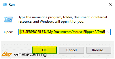 House Flipper 2, Windows Run'da konumu kaydetme