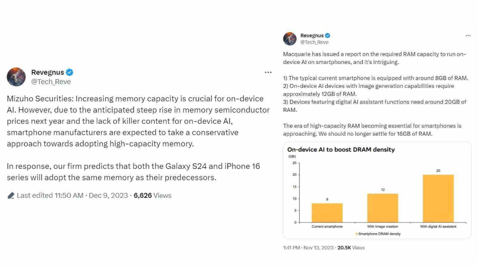 Sızıntı, iPhone 16 ve Galaxy S24'ün neden öncekilerle aynı RAM sayısına sahip olacağını açıklıyor