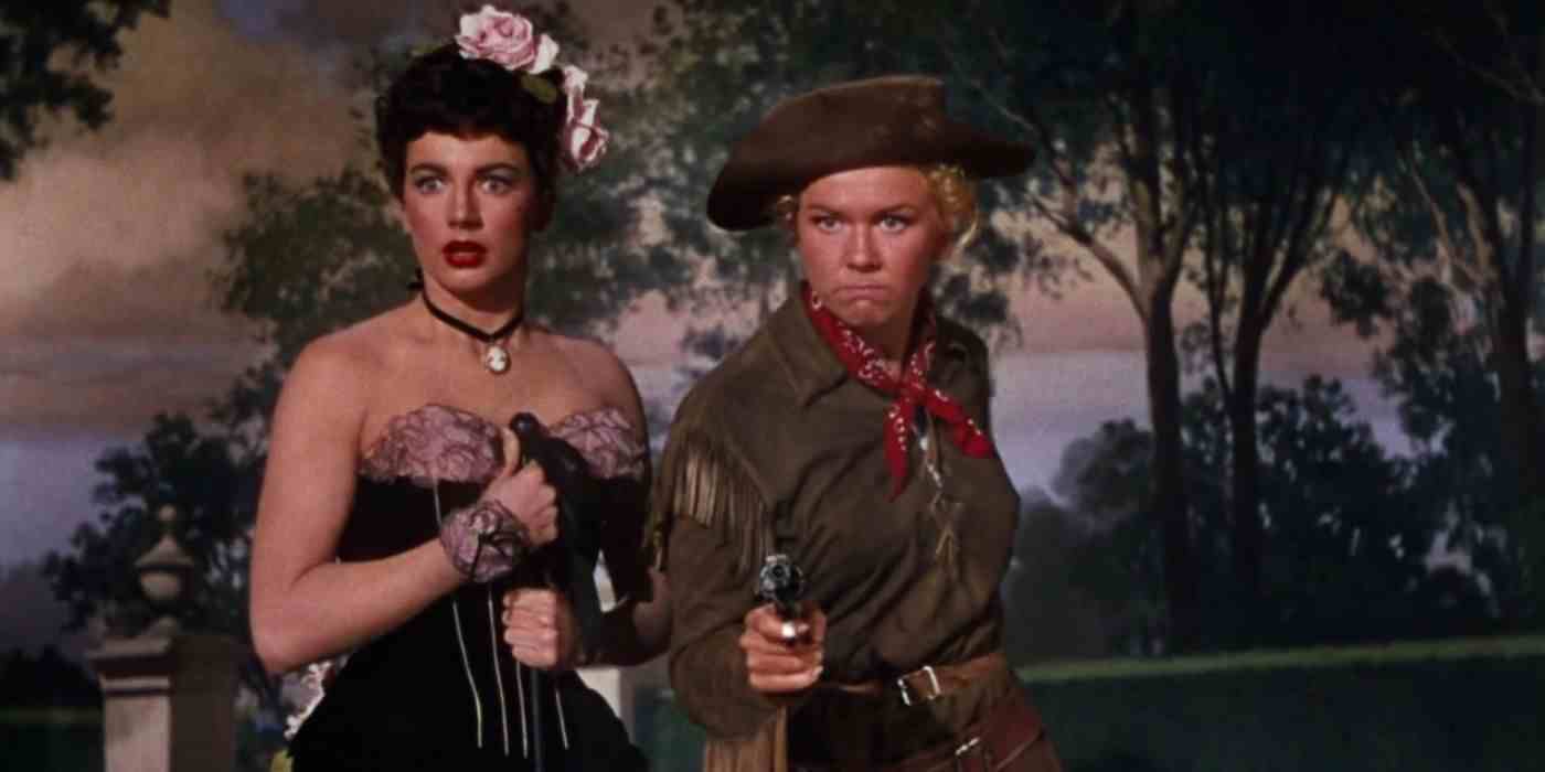 Calamity Jane'de Katie Brown ile birlikte Calamity Jane rolünde Doris Day 