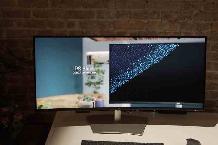 IPS Black ile ilgili bir grafiği gösteren Dell UltraSharp 5K monitör.