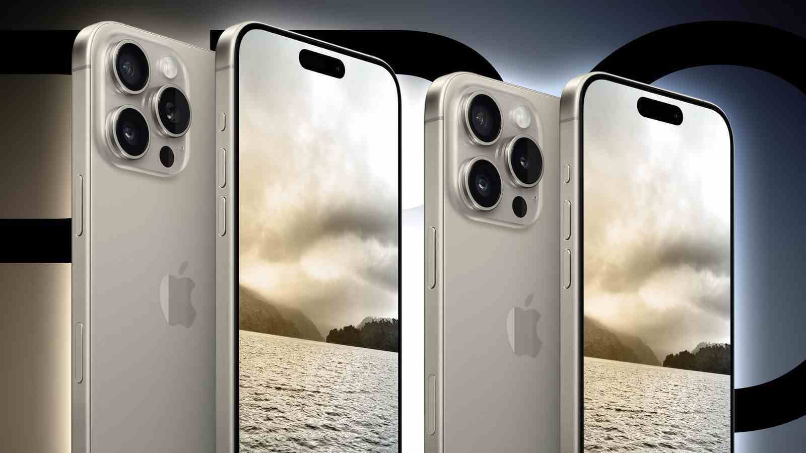 iPhone 16 Pro ve iPhone 16 Pro Max'in önden ve arkadan resmi olmayan görselleri