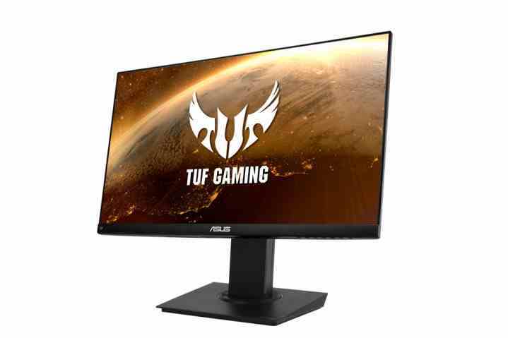 Beyaz arka plan üzerinde Asus TUF Gaming VG289Q 4K oyun monitörüne ait ürün resmi.