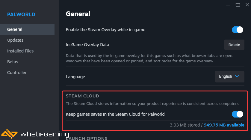 Palworld Steam Cloud'u etkinleştirin