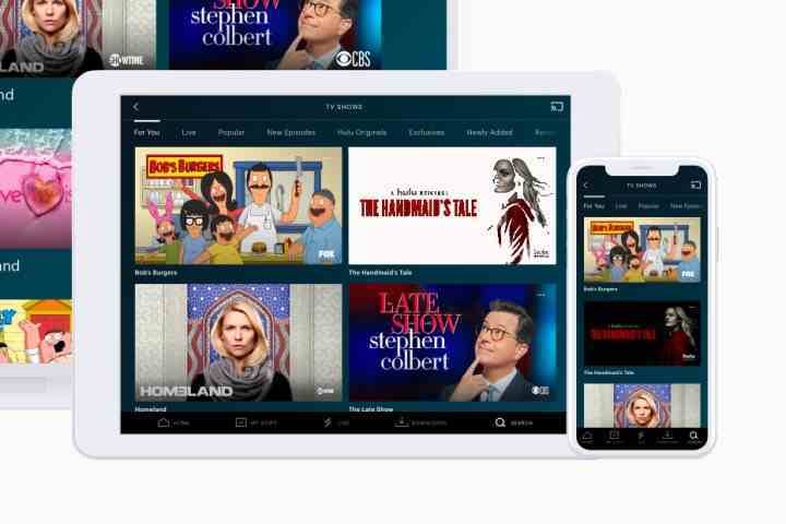 Hulu ana sayfası iPad ve iPhone'da.