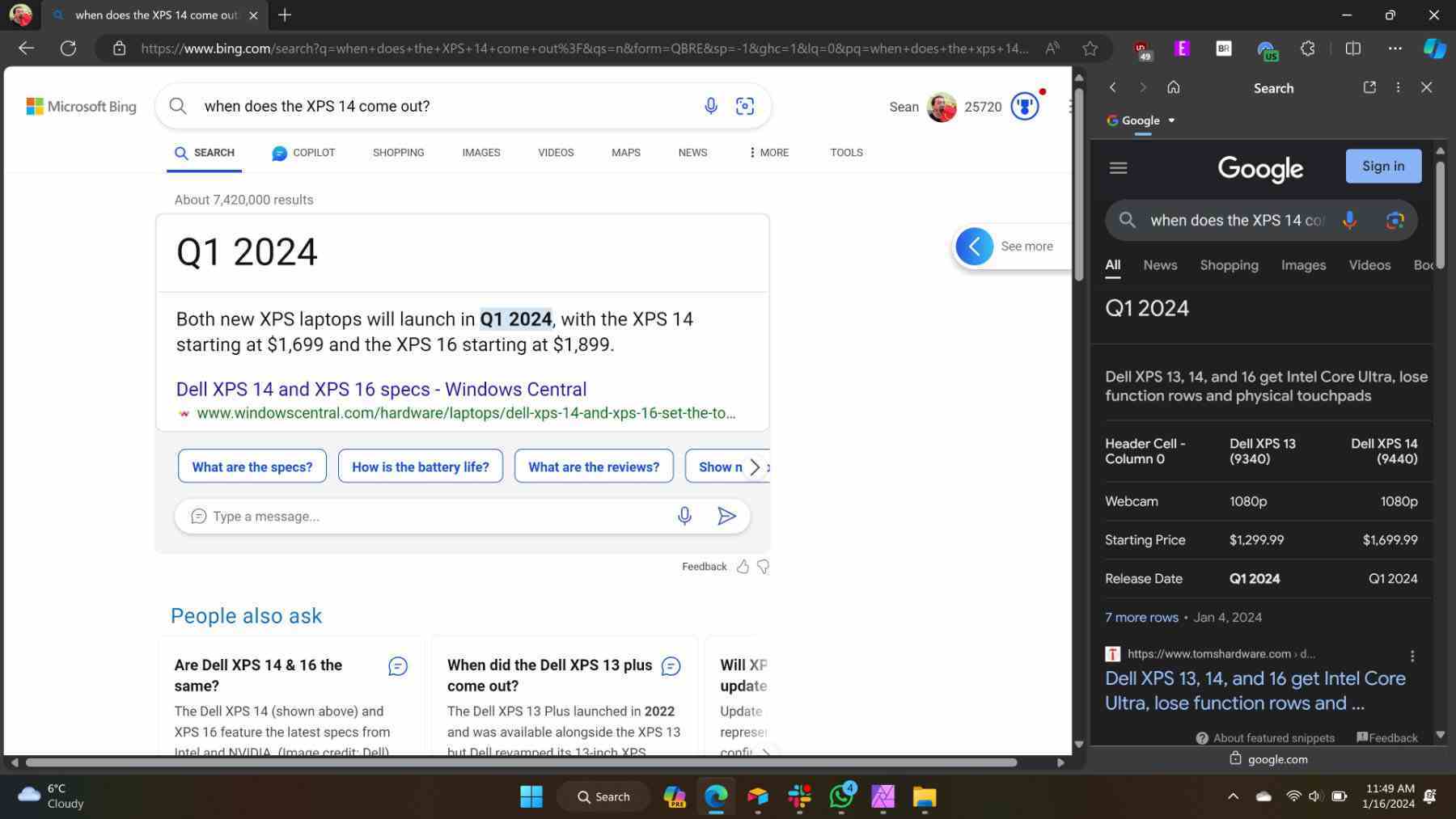 Microsoft Edge Kenar Çubuğu araması