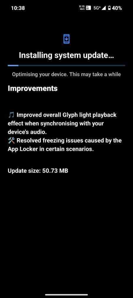 Kredi - LawKumar (Nothing Community) - Nothing Phone (2), Glyph arayüzünü müzik senkronizasyonu optimizasyonuyla geliştiren 2.5.1a düzeltmesini alıyor