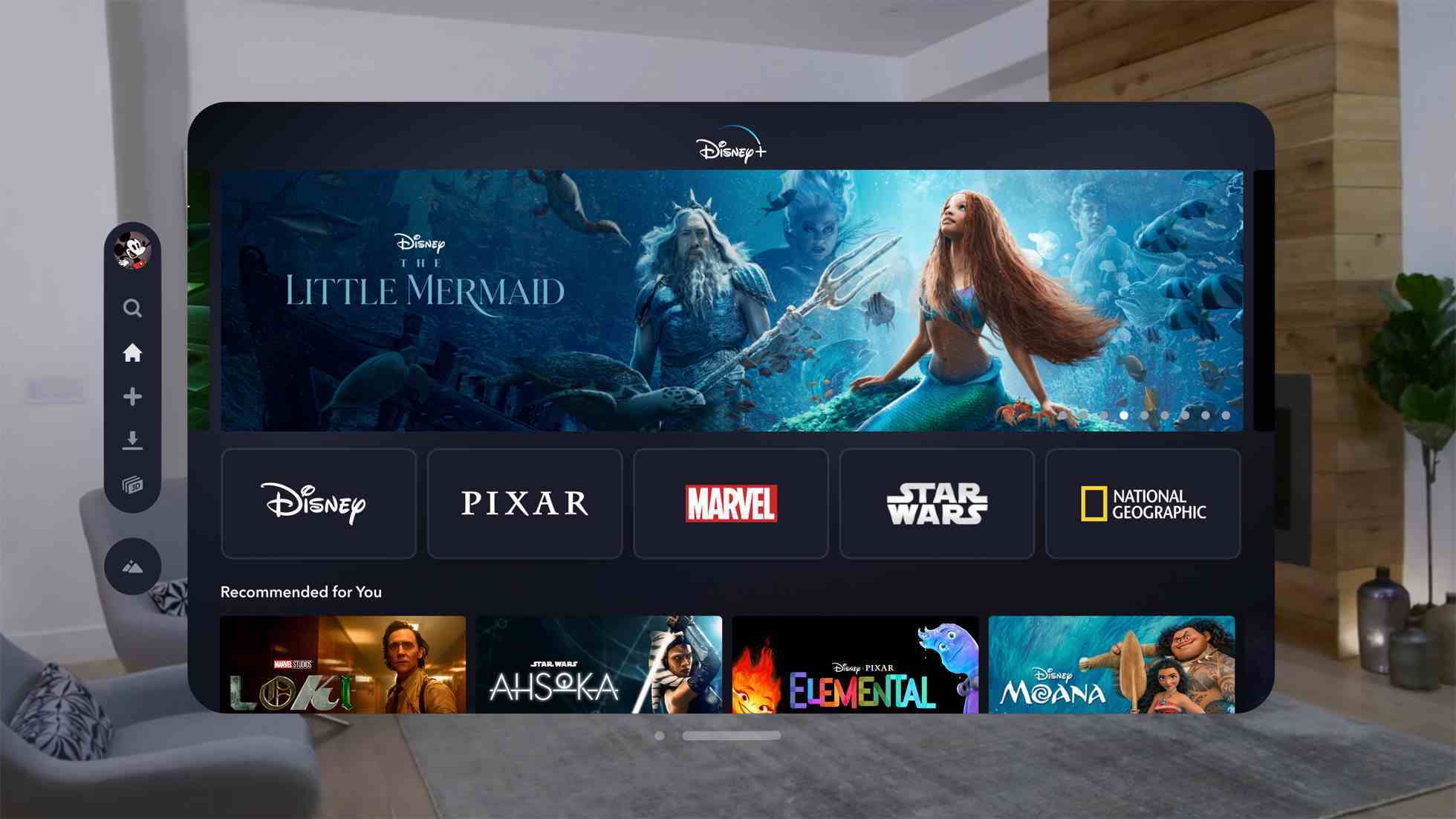 Apple Vision Pro'da çalışan Disney uygulaması