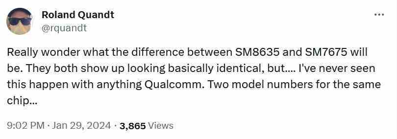 Gizemli çipin, TSMC tarafından 4nm düğümü kullanılarak üretildiği keşfedilen Snapdragon 7+ Gen 3 - Mystery Snapdragon 8 çipine benzediği iddia ediliyor.