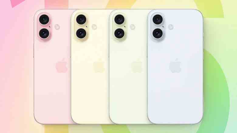 iPhone 16 farklı renklerde gösterildi.  Dikey kamera bloğu, temel modelde bile mekansal video çekmenize olanak tanır