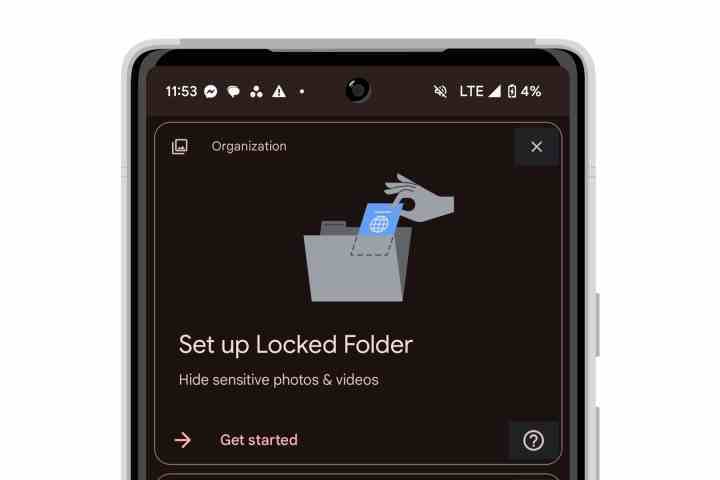 Pixel 6'daki Google Fotoğraflar'da Kilitli Klasör istemini ayarlayın.