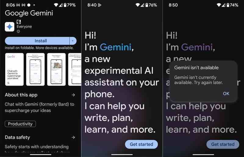 Android için Google Gemini uygulaması artık Play Store'da mevcut