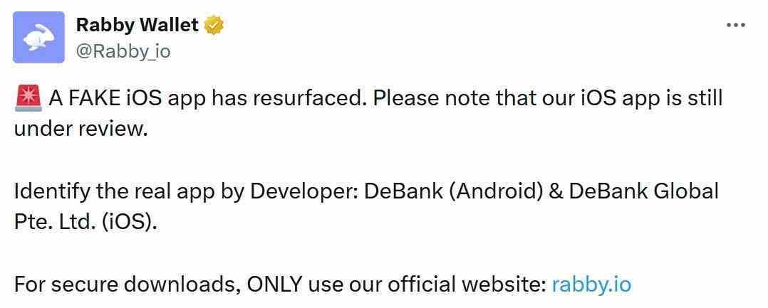 Gerçek Rabby Cüzdan uygulamasının geliştiricisinden gelen metin: Apple sonunda sahte kripto uygulamasını App Store'dan başlatıyor ancak 100 bin dolardan fazla para çalınmadan önce değil