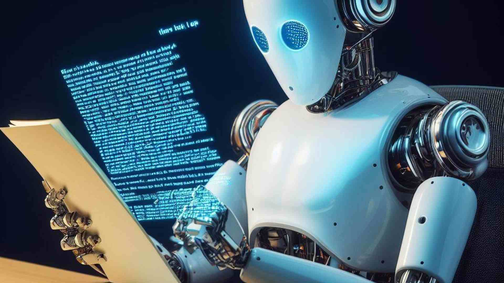 Yapay zeka tarafından oluşturulan metin için içeriği okuyan bir robot