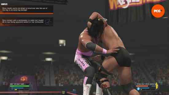 WWE 2K24 incelemesi: Bret Hart, Stone Cold Steve Austin'i Superplex için hazırladı.