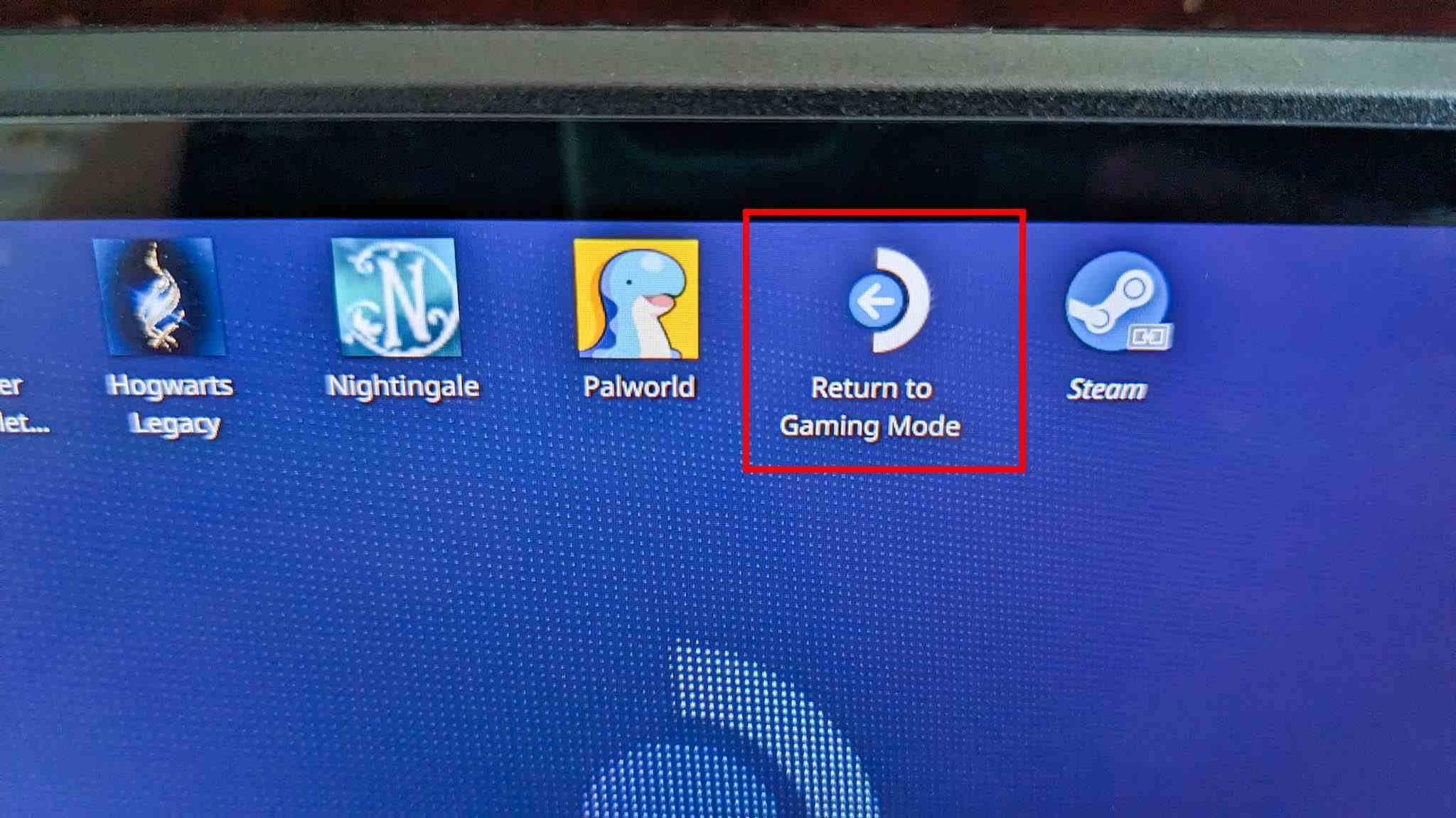 Steam Deck Oyun Modu simgesine dönün.