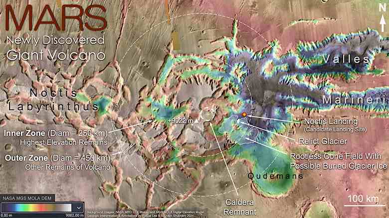 Mars'ta yeni dev yanardağ keşfedildi