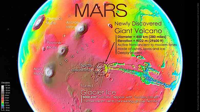 Mars'ta yeni dev yanardağ keşfedildi