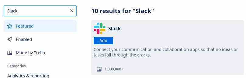 Trello Slack Güçlendirme listesi.