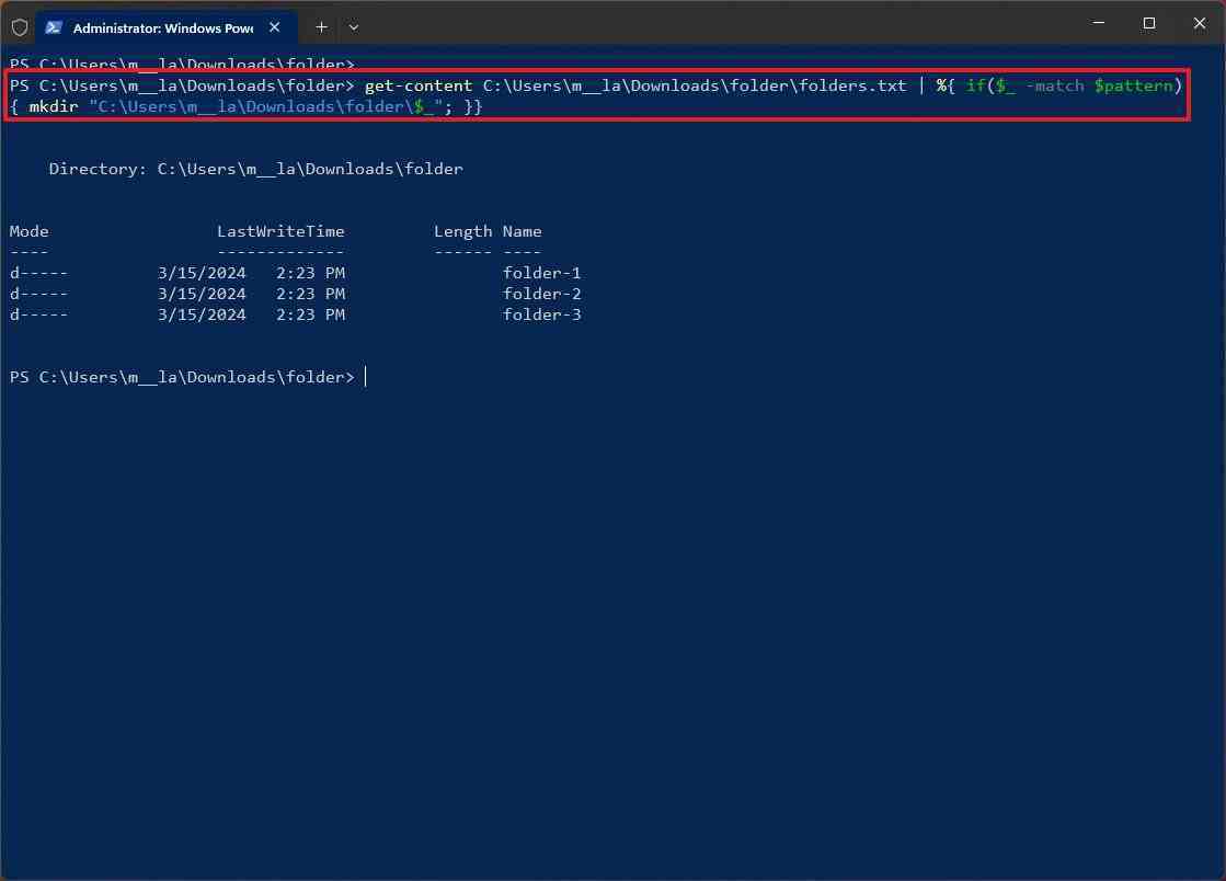 PowerShell, metin dosyasından birden fazla klasör oluşturur