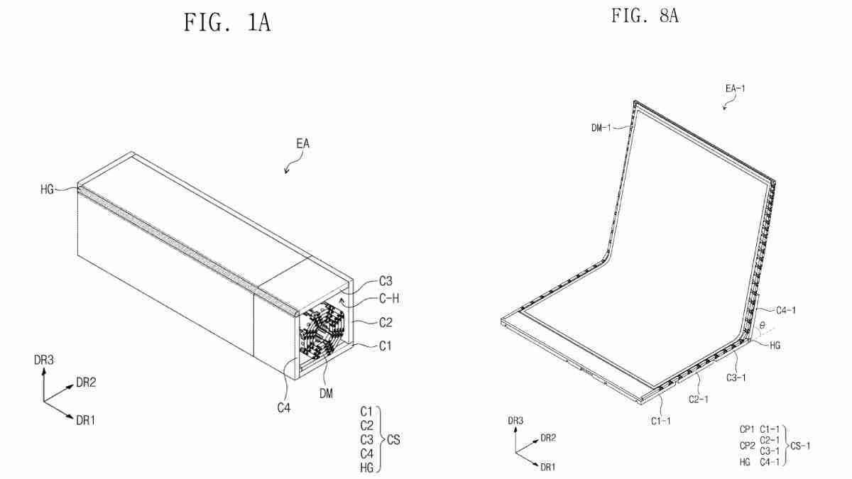 Samsung kıvrılabilir ekran patenti uspto Samsung katlanabilir ekran