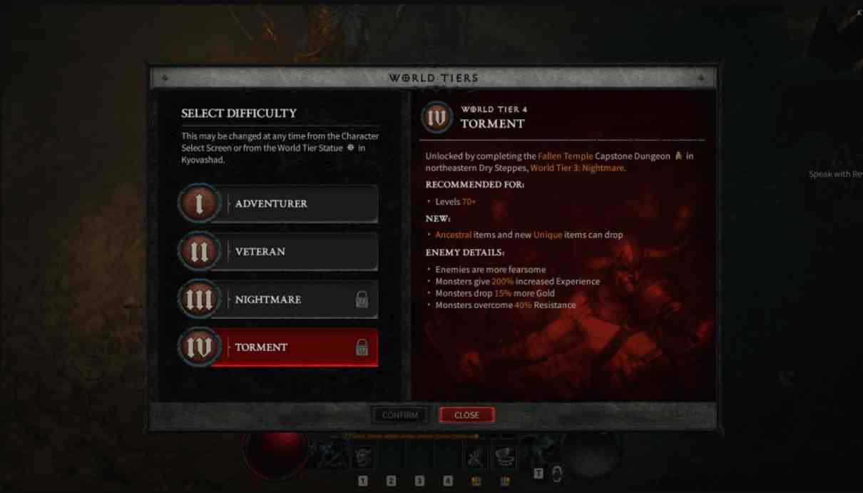 Diablo 4 Dünya Seviyeleri