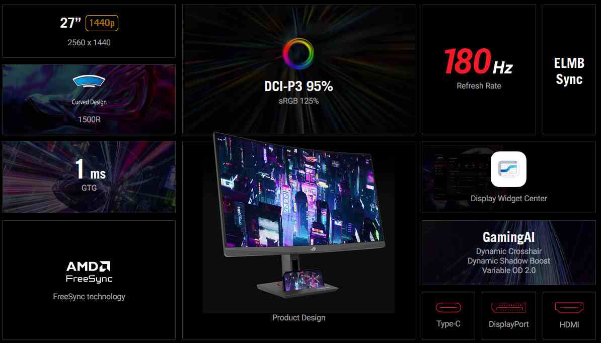 Asus ROG Strix XG27WCS kavisli oyuncu monitörü