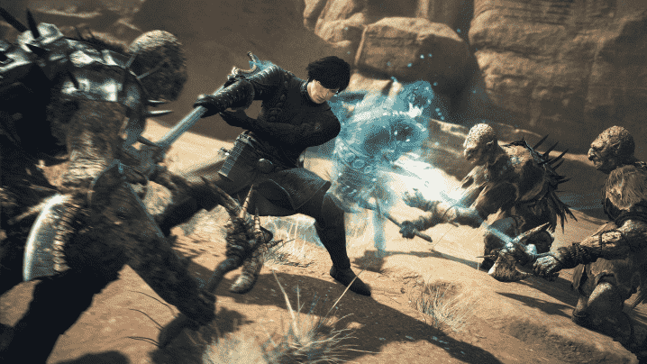 Mistik Mızrak Eli Dragon's Dogma 2'de düşmanlara saldırır.