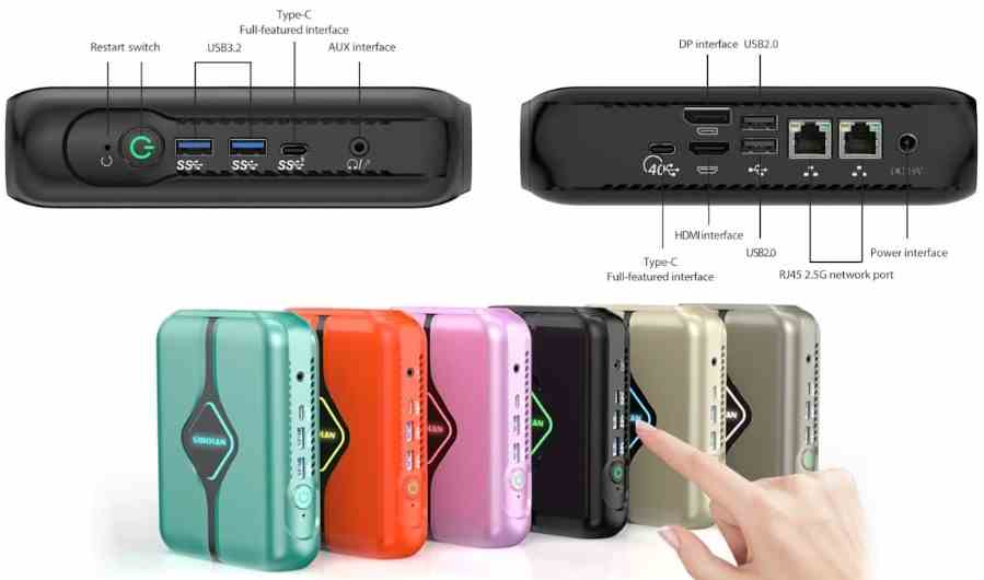 G/Ç ve Renk Seçenekleri: SZBox S69 Mini PC