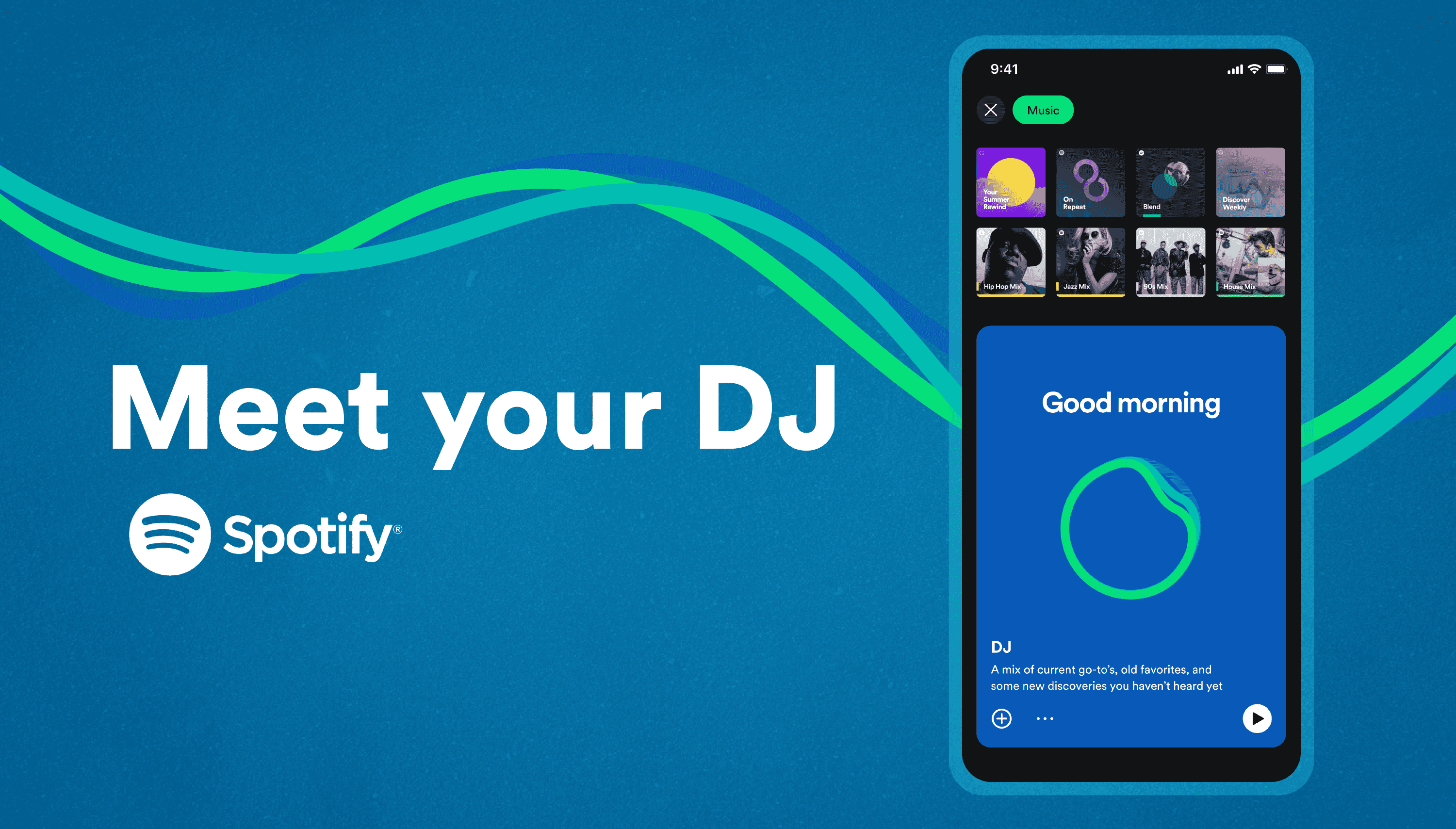 Spotify'ın yeni DJ özelliğinin tanıtım çekimi.