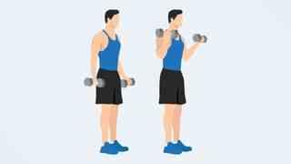 biceps curl yapan bir adamın resmi