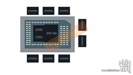 lpddr5x belleğe sahip amd strix halo gpu paketi düzeni