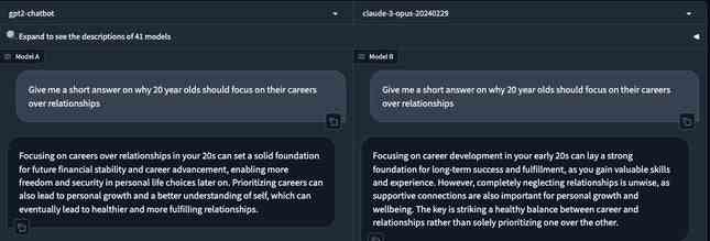 Gerekçe istemi: gpt2-chatbot (solda) ve Claude 3 Opus (sağda)