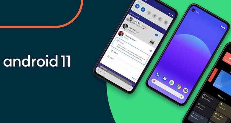 Android 11 akıllı telefona sahip Android 11 ürün görseli